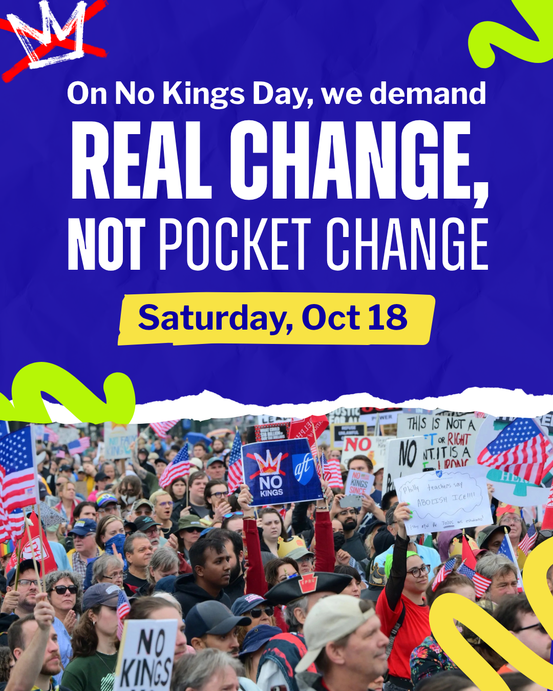 Real Change, Not Pocket Change | No Kings Protest-0